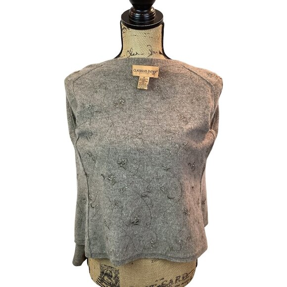 Classiques Entier Sweater Set Lambswool Knit Tank Top & Cardigan Womens XS Tan - Picture 15 of 16